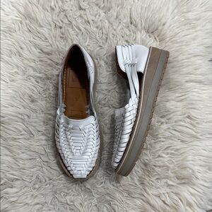 Woven Women’s White Leather Platform Huarache Sandals Size 7 Like New